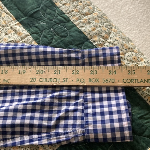 Ralph Lauren mens LG blue and white check button down shirt casual preppy - Picture 9 of 11